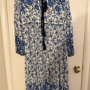 R. Vivimos Blue and White Floral Dress